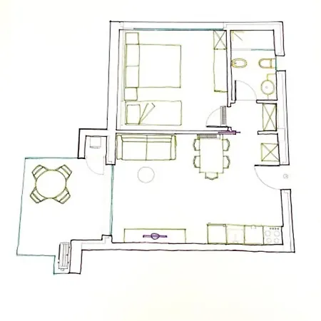 Apartment 400m With Pool